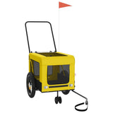 Pet Bike Trailer Yellow and Black Oxford Fabric and Iron 93945