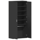 Shoe Cabinet with Door Black 80 x 39 x 180 cm Engineered wood 3333867