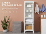 Tall Bathroom Storage Unit, Slim Bathroom Cabinet with Adjustable Shelves and Double Door, White T3398P378067