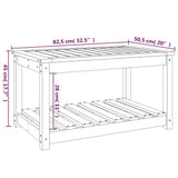 Garden Table White 82.5x50.5x45 cm Solid Wood Pine 824135