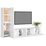 4 Piece TV Cabinet Set White Engineered Wood 3078674