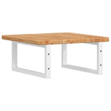 Basin Shelf Wall Mounted Steel and Solid Wood Oak 3302392