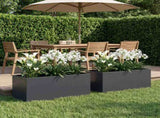 Garden Planter 2 pcs Anthracite 100 x 40 x 40 cm 8005251