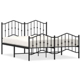 Metal Bed Frame without Mattress with Footboard Black 135x190cm 373806