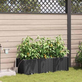 Garden Planter 3 pcs Black 120 x 40 x 37.5 cm Plastic 42002846