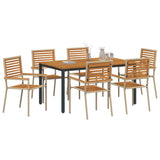 Garden Dining Set 7 pcs Beige and Brown Poly Rattan 3365501