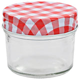 Glass Jam Jars with White and Red Lids 48 pcs 110 ml 50790