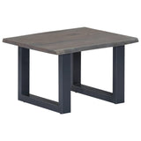 Coffee Table with Live Edges Grey 60x60x40 cm Solid Acacia Wood 247827