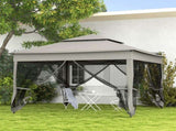 3 x 3 Pop Up Gazebo, Double-roof Garden Tent with Netting and Carry Bag, Party Event Shelter for T3398P314749