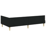 Corner Bed Frame with Headboard Black 100 x 200 cm Fabric 42016127