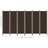 ZNTS 6-Panel Room Divider Brown 300x180 cm 320728