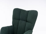 Mid Century Modern Teddy Fabric Tufted Upholstered Rocking Chair Padded Seat For Living Room W139760757