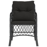 Garden Chairs with Cushions 2 pcs Black Poly Rattan 365153