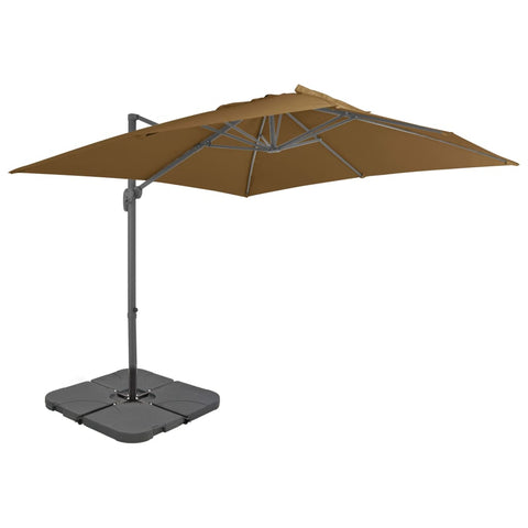 Garden Parasol with Portable Base Taupe 276348
