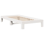 ZNTS Bed Frame without Mattress White 100x200 cm Solid Wood Pine 855323