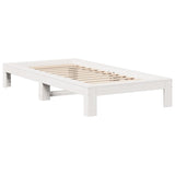 ZNTS Bed Frame without Mattress White 100x200 cm Solid Wood Pine 855323