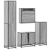 ZNTS 4 Piece Bathroom Furniture Set Grey Sonoma Engineered Wood 3301238