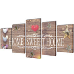 ZNTS Canvas Wall Print Set Home Sweet Home Design 200 x 100 cm 241593