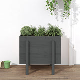 Garden Planter Grey 62x50x57 cm Solid Wood Pine 825207