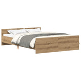Bed Frame Artisan Oak Engineered Wood, Solid Pinewood, Plywood 3328770