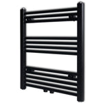ZNTS Bathroom Heating Towel Rail Radiator Straight 600x764 mm Black 141906