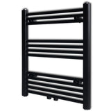 ZNTS Bathroom Heating Towel Rail Radiator Straight 600x764 mm Black 141906
