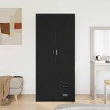 Wardrobe Black Oak 80 x 52 x 180 cm Engineered Wood 862437