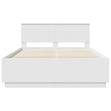 Bed Frame with Headboard White 150 x 200 cm Engineered Wood 3408152