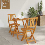 Bistro Set Folding 3 pcs Oil Natural Solid Acacia Wood 4105512