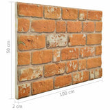 3D Wall Panels with Light Brown Brick Design 10 pcs EPS 147198