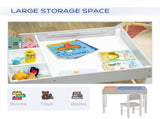 Kids Table and Chair Set, with Storage Space - Grey T3398P421978