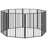 Dog Gate 8 pcs Black 80 x 100 cm Galvanised Steel 892004