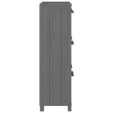 Shoe Cabinet "HAMAR" Dark Grey 59,5x35x117 cm Solid Wood Pine 340514