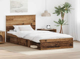 Bed Frame with Headboard Old Wood 75 x 190 cm Solid Pine Wood 3409424