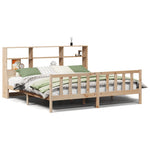 ZNTS Bookcase Bed without Mattress 180x200 cm Super King Solid Wood Pine 3322139