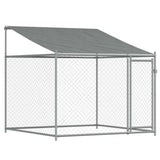 Dog Cage with Roof and Doors Grey 4x2x2 m Galvanised Steel 3209563