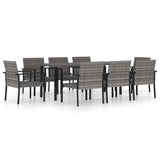 Outdoor Dining Set Grey and Black 3100418