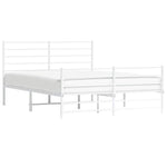 Metal Bed Frame without Mattress with Footboard White 120x190cm 352383