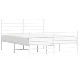 Metal Bed Frame without Mattress with Footboard White 120x190cm 352383