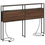 Storage Headboard with Shelf Brown oak 140 cm Engineered wood 859754