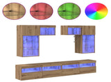 TV Wall Units Wall-mounted 6 pcs Old Wood Engineered Wood 3402789