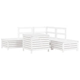 6 Piece Garden Sofa Set White Solid Wood Pine 3250705