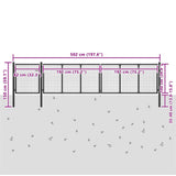 Garden Gate Steel 500x100 cm Anthracite 144335