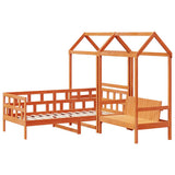 Day Bed Set with Roof without Mattress Wax Brown 80x200 cm 3282248