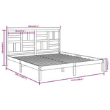 Bed Frame without Mattress White Solid Wood 200x200 cm 3105971