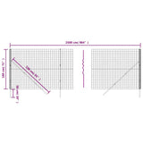 Wire Mesh Fence Green 1.8x25 m Galvanised Steel 154093