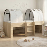 Kids'High Bed Frame with Tunnel 3 pcs Sonoma Oak and white 3423545