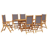 Garden Dining Set Folding 7 pcs Anthracite Solid Acacia Wood 3375745