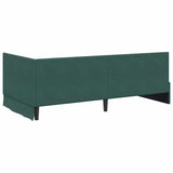 Corner Bed Frame with Headboard Dark green 100 x 200 cm Velvet 42016319
