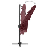Garden Parasol Bordeaux Red Polyester Large Foldable 313824